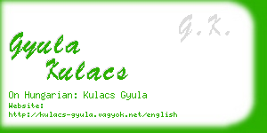gyula kulacs business card